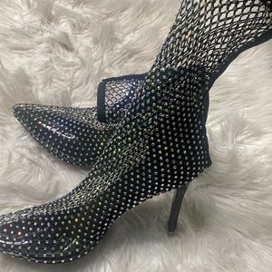 Rhinestone sock heels